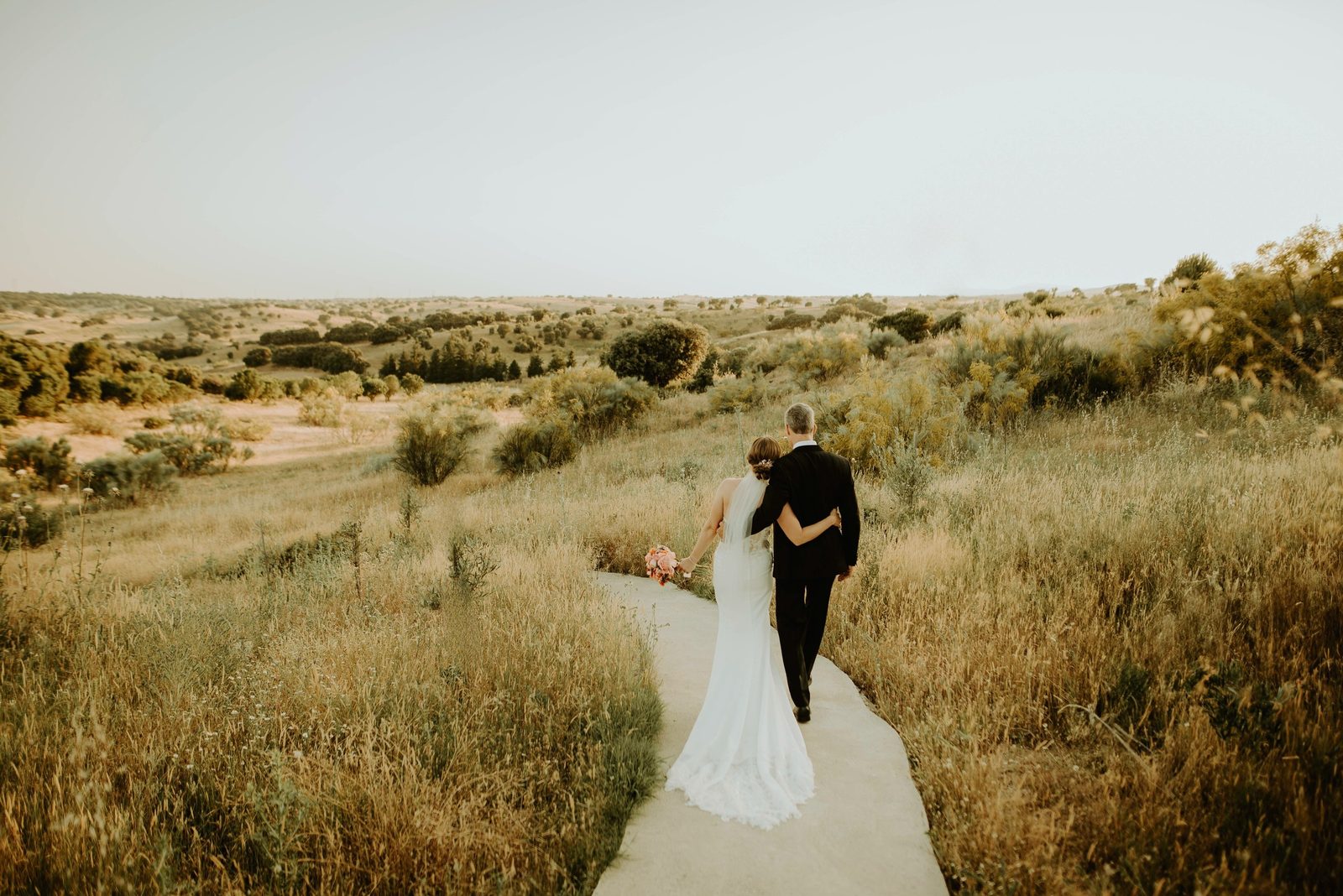 Los novios, por el camino entre el campo