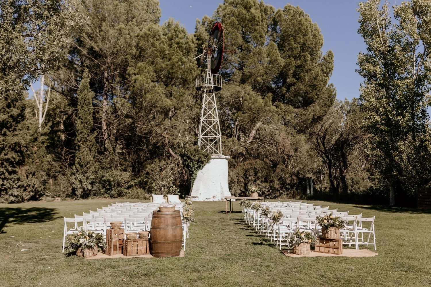 Montaje de ceremonia al aire libre
