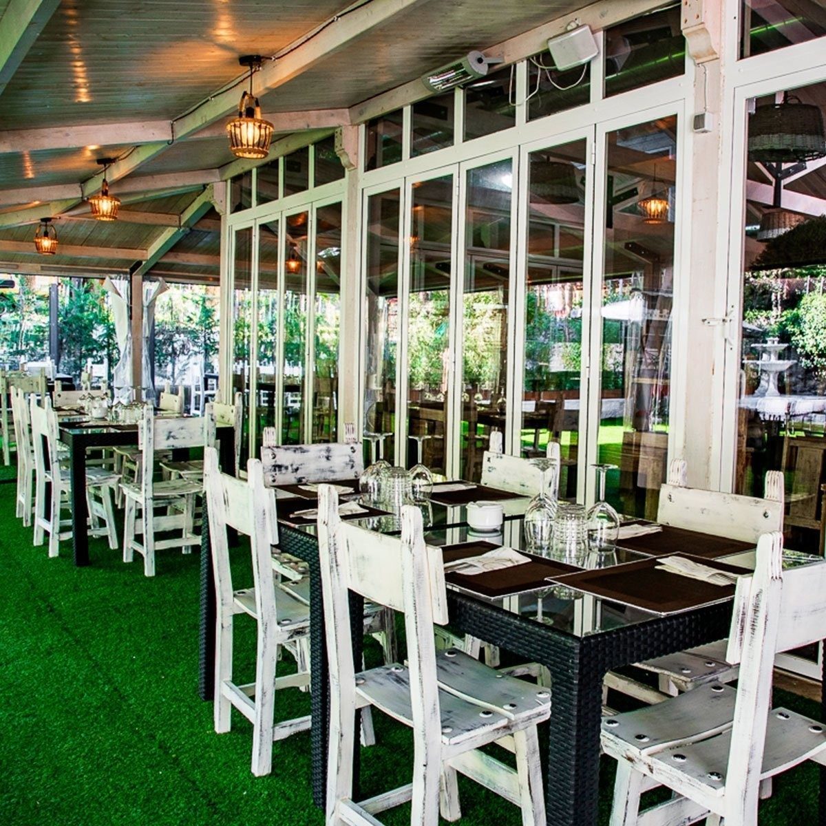 Jardines de la Brasería, restaurante de la finca