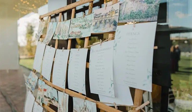 Detalles de decoración de boda