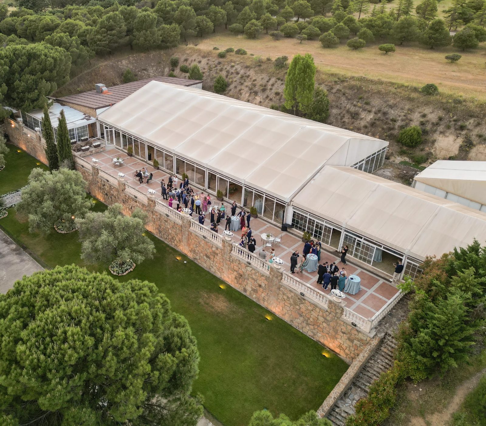 Vista aérea de la terraza