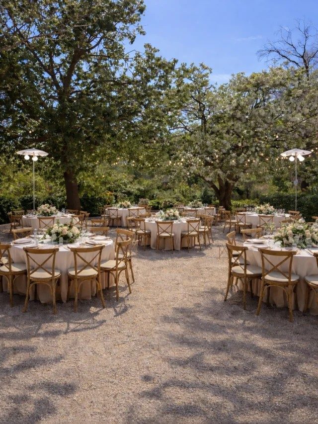 Montaje de boda al aire libre
