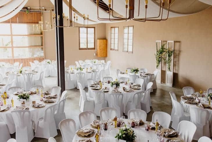 Salón de eventos en una boda